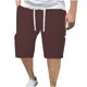 thumbnail image 1 of Pantalones Casuales de Moda de Ocio de Color Sólido Múltiples Bolsillos Dibujan Cuerda Cinco Cuartos, Mezcla de Algodón de Poliéster, 1 of 8