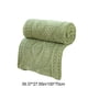 thumbnail image 2 of Manta Raschel de doble capa | Manta de poliéster suave y gruesa | Funda cálida y acogedora para sofá cama | Diseño a rayas | Comodidad invernal | Ligera y portátil (99 x 71 cm), 2 of 5
