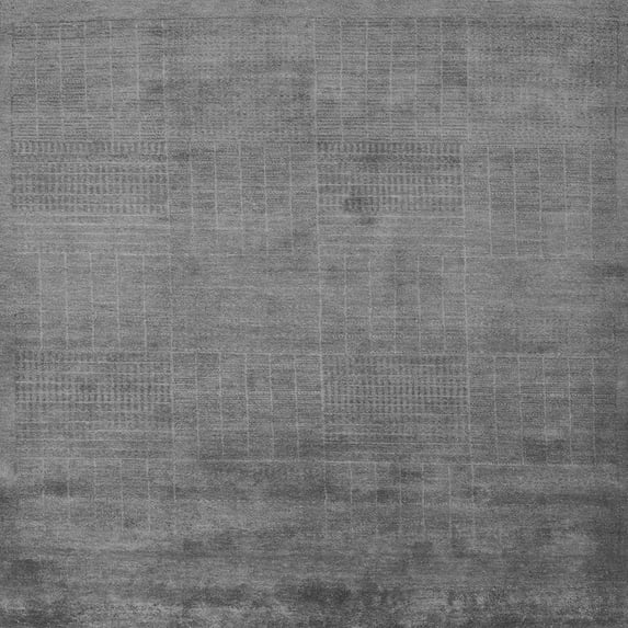 Ahgly Company Indoor Square Abstract Gray Modern Area Rugs, 8' Square