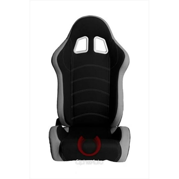 Cipher CPA1018 Black and Gray Cloth Racing Seats- Sold as a Pair