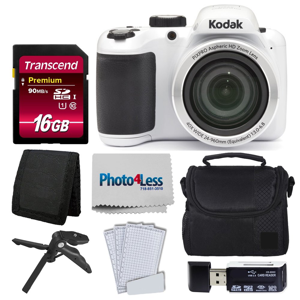 Kodak PIXPRO AZ401 Astro Zoom 16MP Digital Camera (White) +Top Value