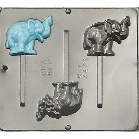 3421 Elephant Lollipop Chocolate Candy Mold