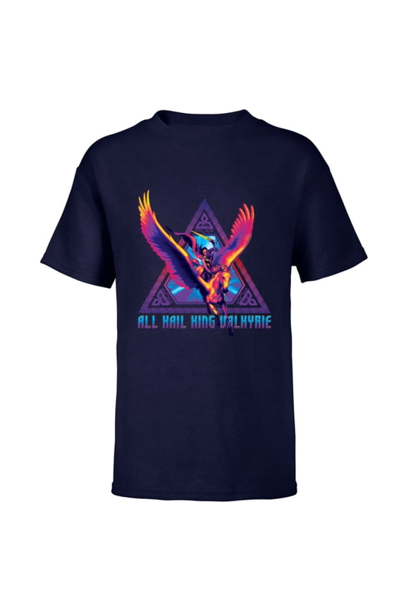 Thor: Love and Thunder All Hail King Valkyrie - Short Sleeve T-Shirt for Kids - Customized-Navy
