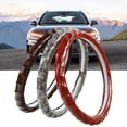 thumbnail image 2 of Wood Grain Steering Wheel Cover, 38CM 15 Inch Steering Wheel Protector Breathable Non-Slip Universal Steering Wheel Cover for Truck, SUV, Cars, Coffee Color, 2 of 5
