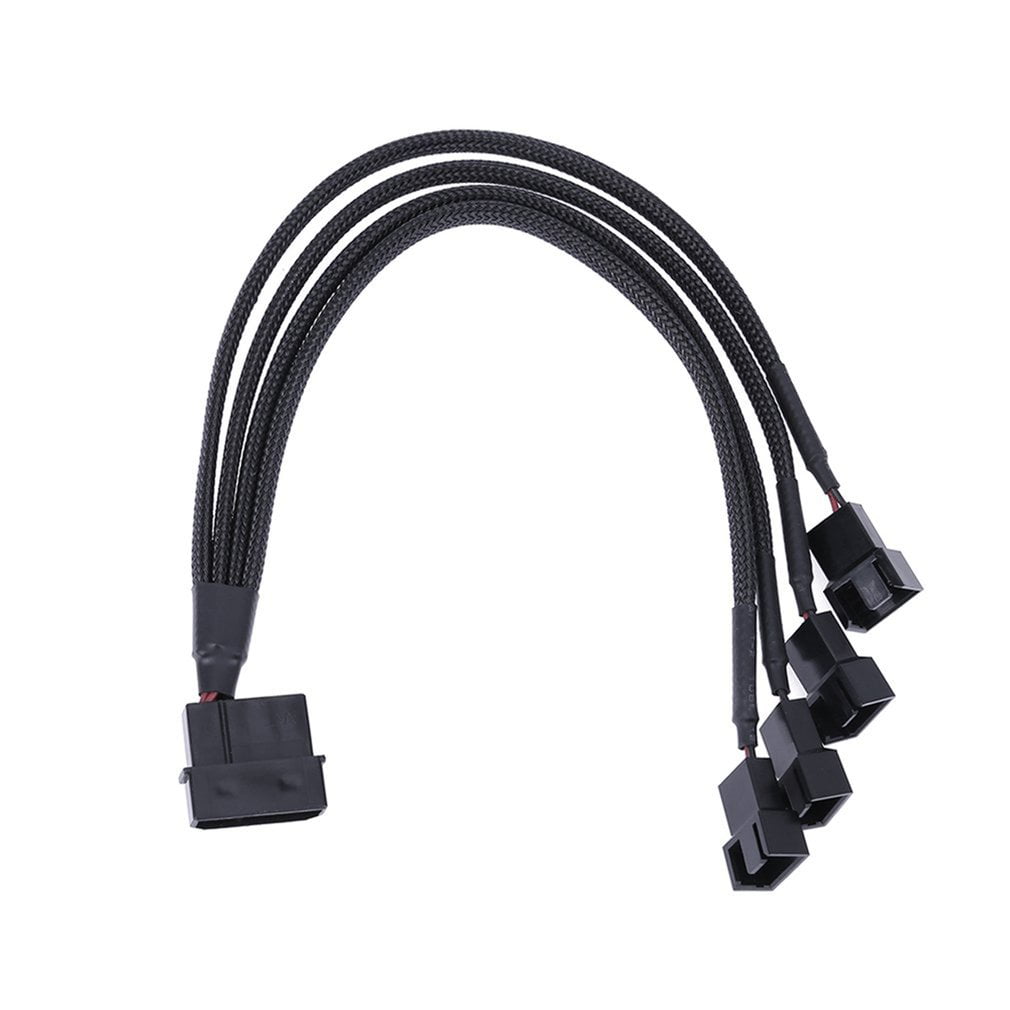 Molex to 2 x 3 Pin or 4 Pin Computer PC Case Fan Power Y-Splitter Adapter Cable 10 inch