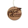 thumbnail image 3 of TRex Dinosaur Worlds Best Grandson - Cedar Ornament, 3 of 4