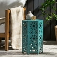 thumbnail image 5 of GDF Studio Wembaum Indoor 12 inch Sunburst Iron Side Table, Crackle Teal, 5 of 5