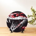 thumbnail image 6 of Balery Fierce Red Viper Graphic Art Print Bone China Decorative Plate Ceramic Dinner Plates Art Crafts with Display Stand-6in, 6 of 6