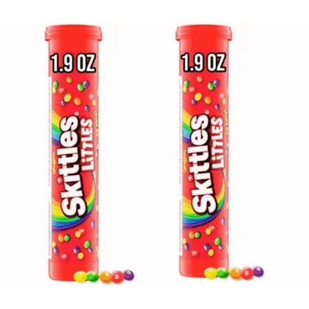 Skittles Littles Original Chewy Summer Candy Tubes, 2 Pack, 3.8 oz Total