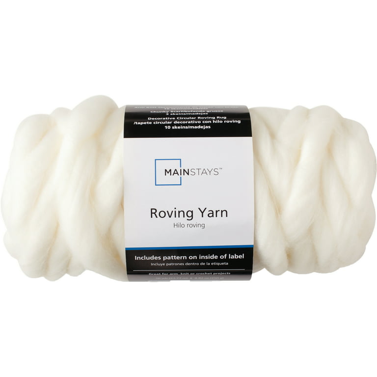 Mainstays Roving Yarn Value Bundle, 100% Acrylic, 26 yd, Super Bulky, Ivory, Pack of 12