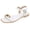 White, variant on Berness Women’s Ankle Strap Sandals – Gold Hardware Accent, Square Open Toe, Cushioned Footbed, Lightweight Flat Sandals TRISTAN Black 10