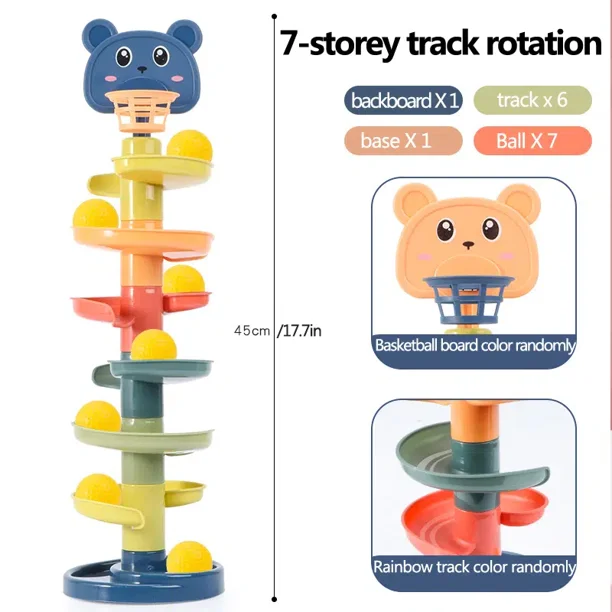 7-layer, 9-layer Marble Track Toy, Track Ball Rotation, Children's Ramp ...