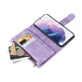 thumbnail image 6 of SaniMore Case for Samsung Galaxy S22 Plus 6.1" 2022, PU Leather Zipper Wallet Cover [RFID Blocking] Card Slot Magnetic Clsap Flip Folio Wrist/Crossbody Strap Kickstand Full Protective Cover, Purple, 6 of 17