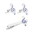 thumbnail image 1 of 1 Set Rhinestone Music Note Men Necktie Tie Bar Clip Business Shirts Cufflinks, 1 of 9