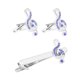 thumbnail image 1 of GOOHOCHY 1 juego de gemelos con clip para corbata de hombre con nota musical y diamantes de imitación para camisas de negocios, 1 of 7