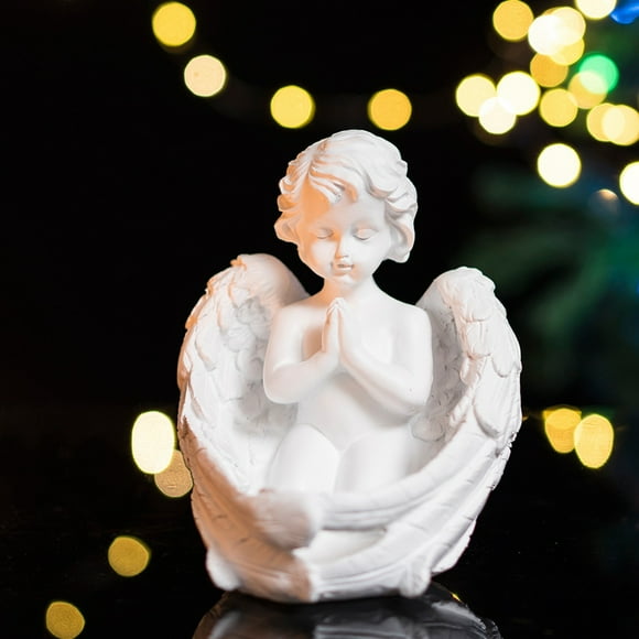 Xuewenshw Cute Retro Little Angel Candlestick Ornaments European Style Home Living Room Desktop Porch Candle Cup Decoration Ornaments Candle Stand Holder