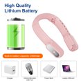 thumbnail image 1 of Ventilador De Cuello Colgante Ventilador de cuello colgante plegable USB Pantalla digital sin hojas Ventiladores manos libres (rosa), 1 of 8