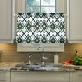 thumbnail image 2 of Yayeee Kitchen Curtains Tier Pair Light Filtering 27"x36" Rod Pocket Short Cafe Window Panel, Gold Geometric Pattern, 2 of 7