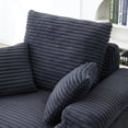 thumbnail image 3 of Oversized Accent Chair with Ottoman & Solid Wood Base, Single Sofa Chair with 26“W Large Seat and 8” Extra Wide Armrests, Modern Comfy Armchair Reading Chairs for Bedroom Living Room, Dark Grey, 3 of 6