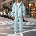 thumbnail image 2 of Men's 2 Piece Hooded Windbreaker Suit Jacket and Cargo Pants Lightweight Zip Up Multi Pocket Sports Outfit, 2 of 3