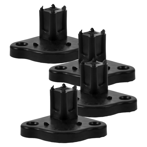 Pawsdot 4Pcs Camping Tent Foot Clamp Black PP Rv Awning Bottom Bracket Foot Splashproof Durable