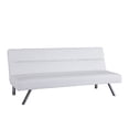 thumbnail image 5 of White Convertible Futon Sofa, Modern Reclining Black Sleeper Sofa, Classic,Faux Leather Futon Sofa Bed, 5 of 9