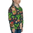 thumbnail image 3 of Kll Unisex Kids Boys Girls Hooded Pocket Pullover Hoodies-Cute Hedgehogs Cactus Blue, 3 of 9