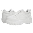 thumbnail image 3 of Zapatillas LUCKY STEP para mujer, con plataforma gruesa, color blanco, talla 9US, 3 of 5