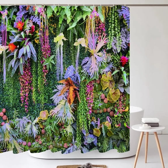 Simulation Green Plant Vine Printed Fabric Shower Curtains Bathroom Curtain Bath Screen Waterproof Products Home Decor with Hook