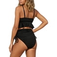 thumbnail image 4 of Maternity Swimwear For Low Back Swimsuit With Adjustable Drawstring And Metallic Detail For Pool Beach/Black/L, 4 of 5