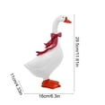 thumbnail image 2 of Christmas Resin Goose Figurine, 11.6in Holiday Tabletop Ornament, Festive Goose Statue for Mantel, Shelf, Entry Table, Party Centerpiece and Warm Cozy Seasonal Home Decoration, Red, 2 of 5