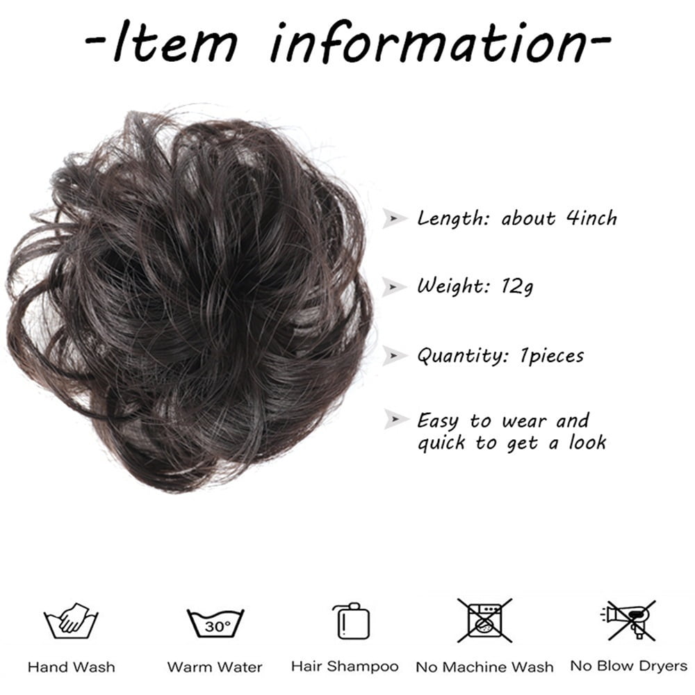 Messy Bun Hair Piece Elastic Band Wavy Curly Hair Bun Scrunchies Extensions Synthetic Chignon