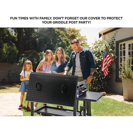HECASA Griddle Grill Cover Hard Top Lid Black with Handle Outdoor Home BBQ for 36" Front or Rear Grease Griddle 36 Inch Blackstone Members Camp Chef Hood