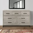 thumbnail image 6 of Benjara Deena 59 Inch 7 Drawer Wide Dresser, Metal Handles, Two Toned, Light Gray, 6 of 6
