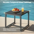 thumbnail image 4 of Noelse 3 Piece Patio Furniture Set, Wicker Patio Chairs with Glass Table, Outdoor Furniture Set for Balcony, Porch, Garden, Gray, 4 of 9