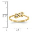 thumbnail image 5 of Solid 14k Yellow Gold Diamond heart Ring Band Size 8 (.05 cttw.), 5 of 6