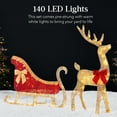 thumbnail image 6 of Best Choice Products 4ft Lighted 2D Christmas Reindeer & Sleigh Set Outdoor Decor w/ 140 Warm White LED Lights - Gold, 6 of 9