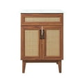thumbnail image 7 of JONATHAN Y Javer 24 in. W x 18 in. D x 33 in. H, Rattan 2-Shelf, Bath Vanity Cabinet ONLY, Walnut, VAN1009B, 7 of 7
