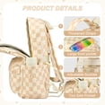 thumbnail image 5 of DAKIMOE School Backpack for Teens Cute Girlish Middle High School Bookbag Large Capacity Lightweight Daypack for College Students Brown and White Check, 5 of 7