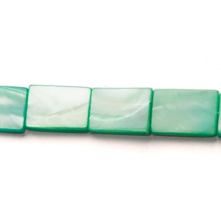 Shell Mint - Mint Cream Mother-Of-Pearl Flat Rectangle Shell Beads Size:15x10mm