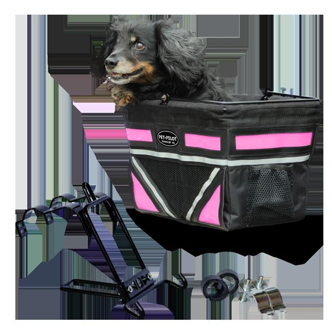 PetPilot PT8021 Original Dog Bike Basket Carrier, Neon Pink Walmart