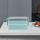 thumbnail image 4 of Lonchera Bento | Diseño de Doble Compartimento a Prueba de Fugas | Apta para Microondas y Lavavajillas | Plástico Ecológico | Contenedor de Comida Portátil y Apilable | Azul Beige | 17.5x8.3x8cm – 1, 4 of 6