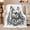 Engraved Frenchie, variant on Elegant French Bulldog Portrait Autumn autumn celebration Living Room, Warm Flannel Blanket for Living Room and Bedroom, Peaceful Pet Portrait Pattern, Dog Lovers autumn celebration Gift