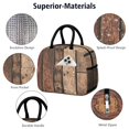 thumbnail image 3 of Insulated Lunch Bag for Women, Floral Print Oxford Fabric Lunch Box, Leakproof Thermal Cooler Tote for Work, School & Picnic, Vintage Wood Print, 3 of 5
