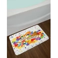 thumbnail image 2 of Birthday Bath Mat, Colorful Joyous Burst with Champagne Bottles Cake Balloons Festive Celebration, Non-Slip Plush Mat Bathroom Kitchen Laundry Room Decor, 29.5 X 17.5 Inches, Multicolor, Ambesonne, 2 of 2