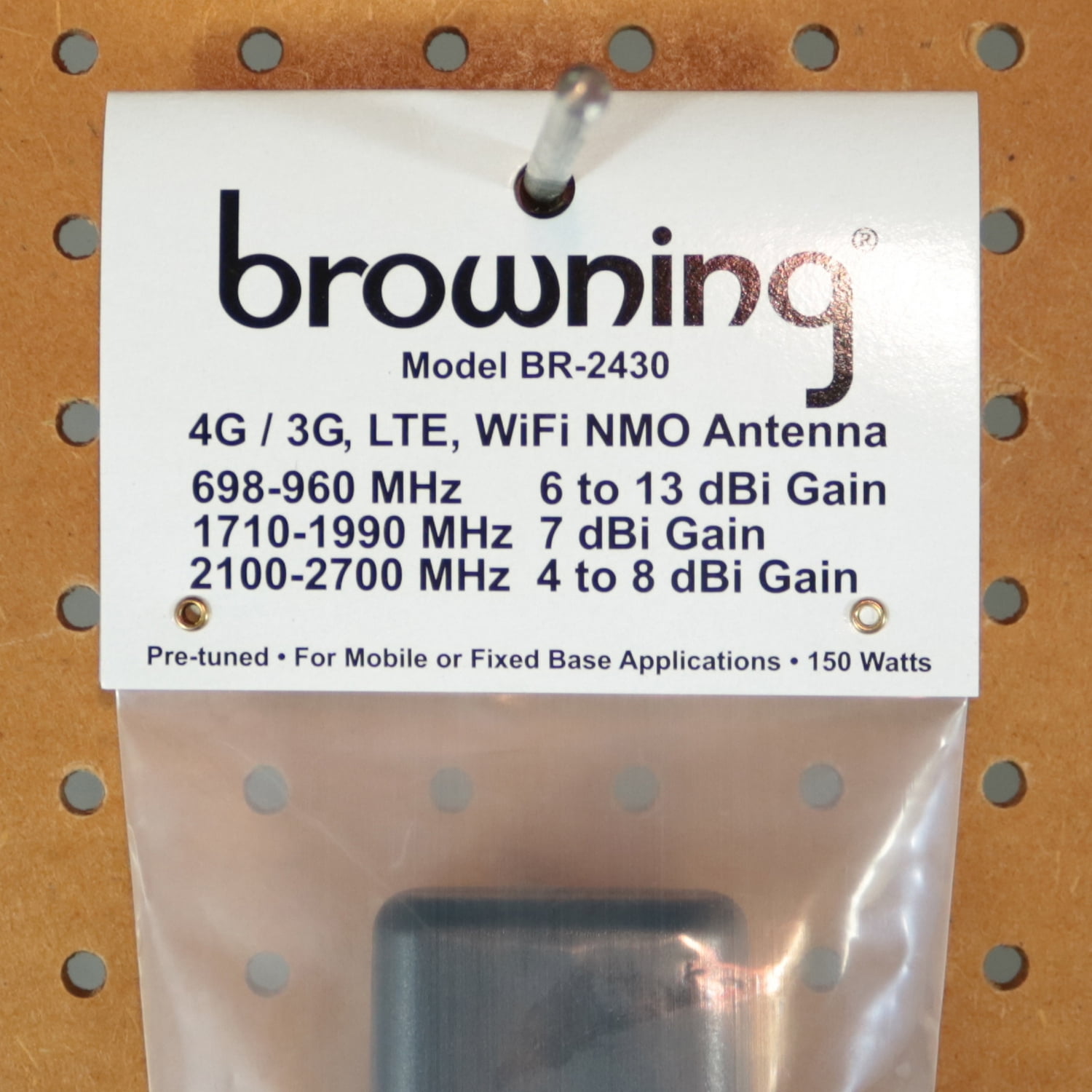 Browning Wide-Band 4G/3G LTE Wi-Fi High-Gain Low-Profile Cellular Antenna with NMO Mounting, 5-1/2-Inch Tall