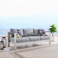 thumbnail image 4 of Lounge Sofa, Aluminum, Metal, Steel, Silver Grey Gray, Modern Contemporary Urban Design, Outdoor Patio Balcony Cafe Bistro Garden Furniture Hotel Hospitality, 4 of 10