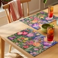 thumbnail image 4 of Country Floral Art Placemats Set of 1, Watercolor Colorful Flowers Plant Non-Slip Place Mats Washable Table Mats for Kitchen Dining Table Decorations Indoor/Outdoor, 4 of 9