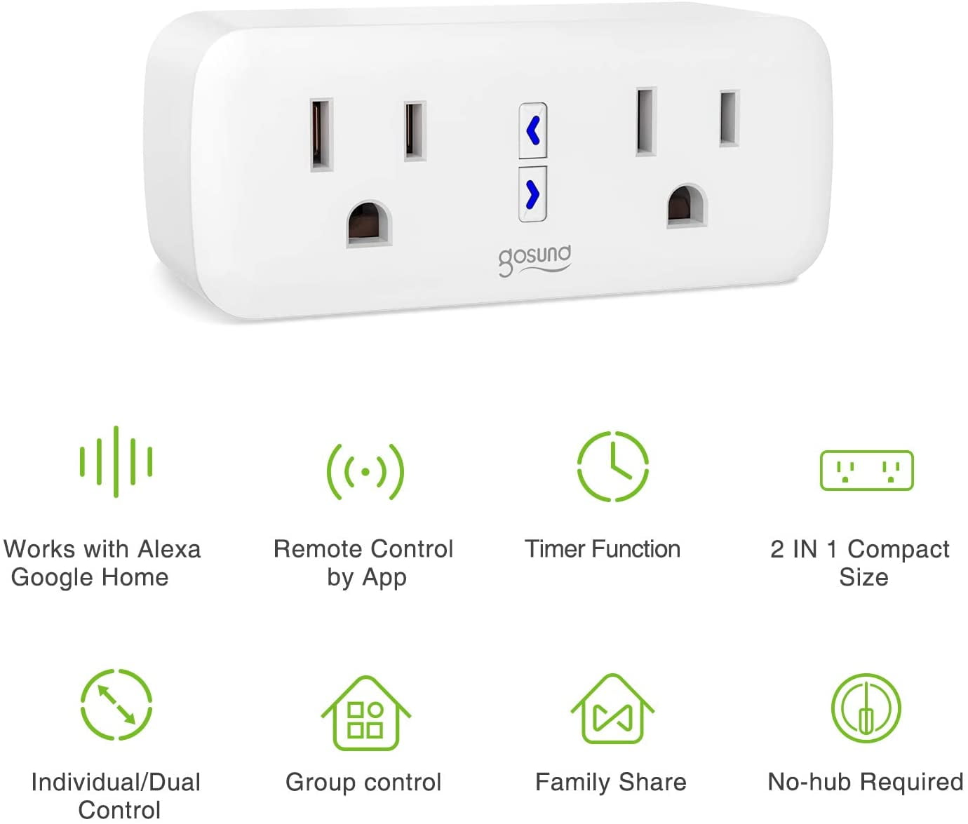General Brand 2 Pack WiFi Smart Plug (Compatible with  Alexa
