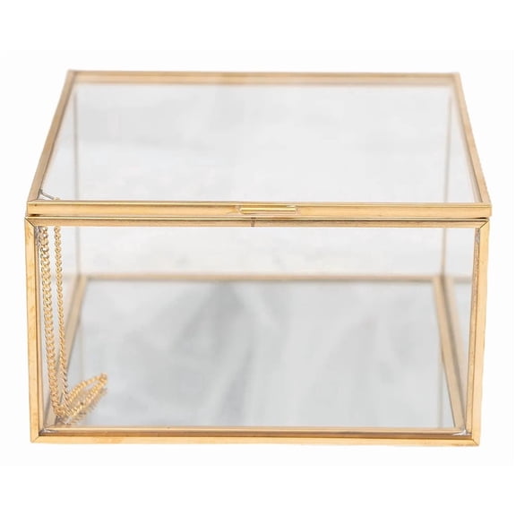 HPZZ Jewelry Box Transparent Glass Box for Bedroom Jewelry Box